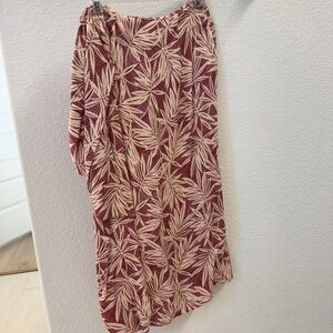 Anthropologie Crimson and Cream Wrap Skirt